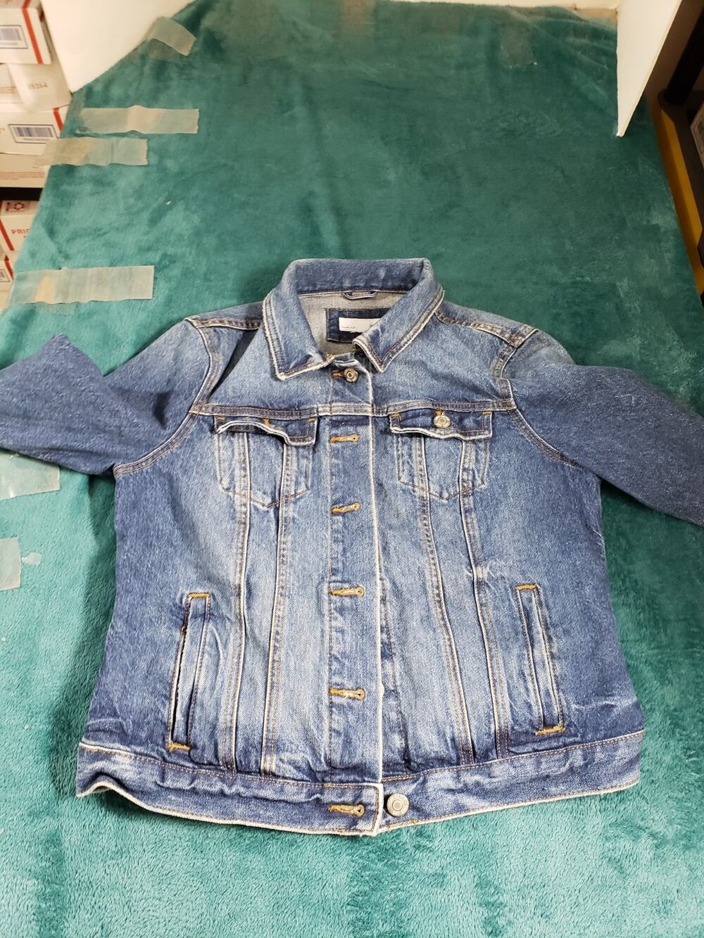 Loft Jacket Size Small Petite Women Blue Denim Cotton Stretch Casual Ladies